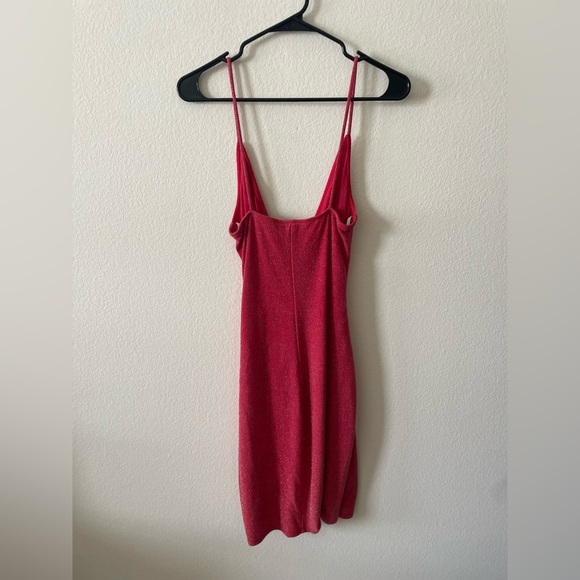 A. Byer red cinched sequin shimmer spaghetti strap y2k mini dress - Picture 3 of 3